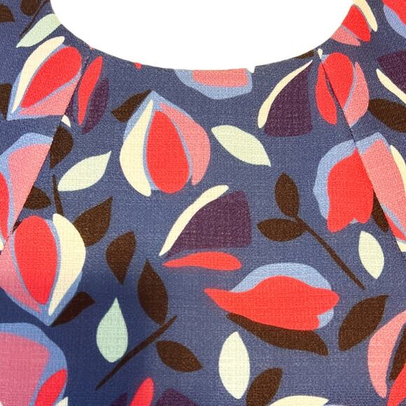 Anne Klein Dress Size 4 Blue Colorful Pattern Sleeveless Sheath Style Lined - Picture 8 of 10